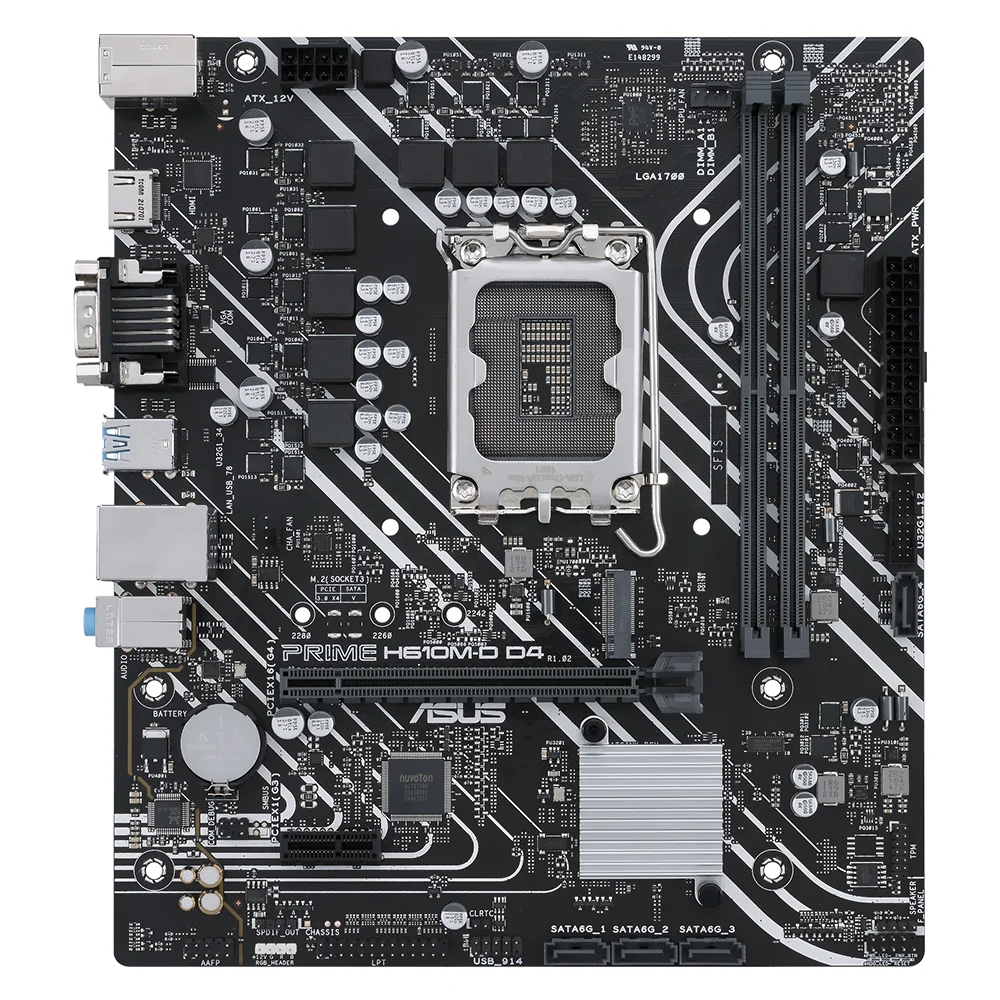 Imagem 2 de 3 do produto Placa Mãe Asus Prime H610m-d D4 Socket LGA  1700 / Vga / Ddr4