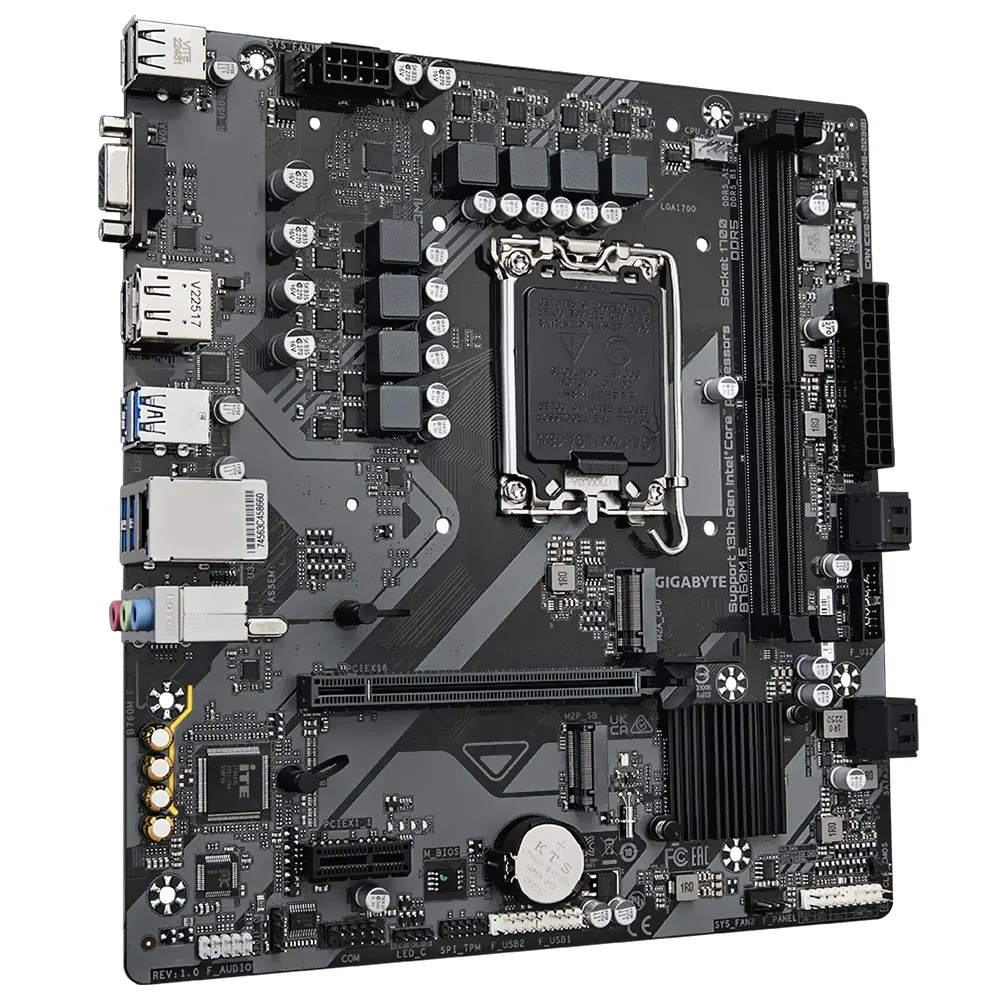 Imagem 2 de 3 do produto Placa Mãe Gigabyte B760m E Socket LGA  1700 Vga Ddr5 Micro Atx 4 Slots Memória Suporte Intel 12ª Geração