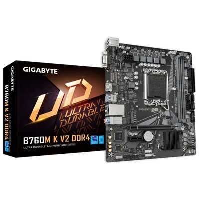 Placa Mãe Gigabyte B760m K V2 Ddr4 Socket LGA 1700 Micro Atx Vga 4x Ddr4 3200mhz Suporte Intel 12ª Geração