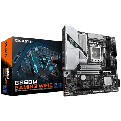 Placa Mãe Gigabyte B860m Gaming Wi-fi 6 LGA 1851 Ddr5 Micro Atx 4 Slots Memória RGB 2.5gbe