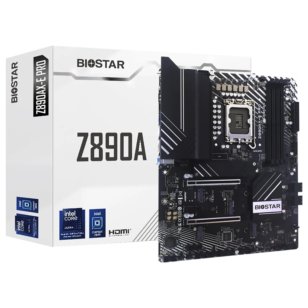 Placa Mãe Biostar Z890ax-e Pro Socket LGA 1851 Ddr5 Atx 4xdimm PCie 5.0 Usb 3.2 Gen 2 RGB Gamer