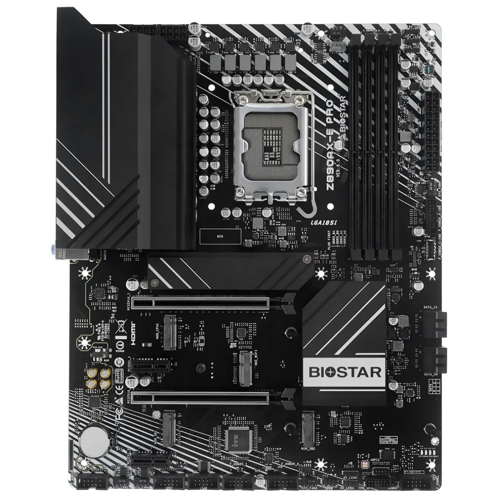 Imagem 2 de 3 do produto Placa Mãe Biostar Z890ax-e Pro Socket LGA  1851 Ddr5 Atx 4xdimm PCie 5.0 Usb 3.2 Gen 2 RGB Gamer