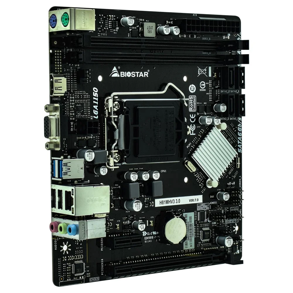 Imagem 3 de 3 do produto Placa Mãe Biostar H81mhv3 3.0 Socket LGA  1150 / Vga / Ddr3