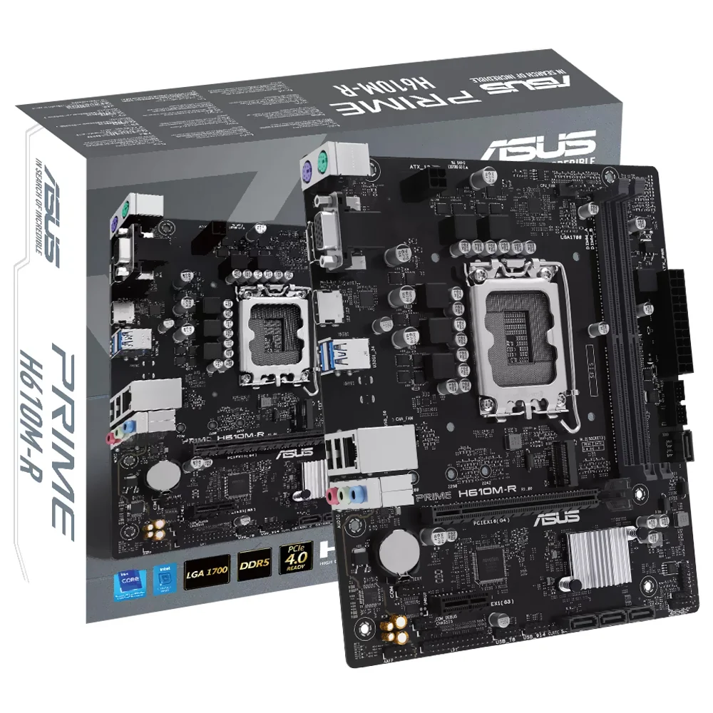 Placa Mãe Asus Prime H610m-r Socket LGA 1700 Ddr5 Micro Atx 2x Dimm PCie 4.0 Usb 3.2 Gen 1 HDMI