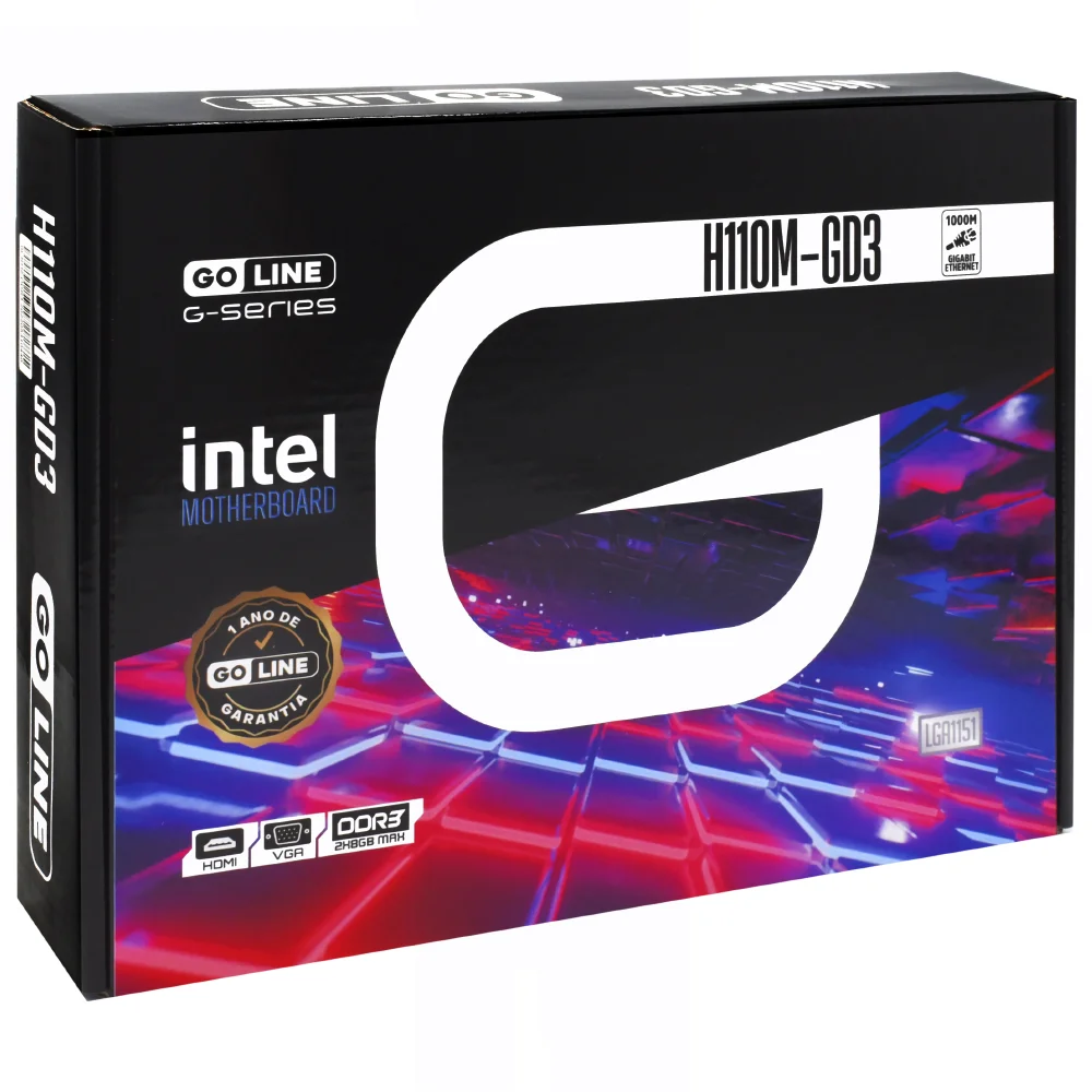 Imagem 2 de 3 do produto Placa Mãe Goline Gl-h110m-gd3 Socket LGA  1151 / Vga / Ddr3