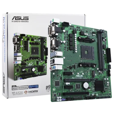 Placa Mãe Asus Pro A520m-c Ii/csm Socket LGA Am4 / Vga / Ddr4