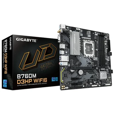 Placa Mãe Gigabyte B760m D3hp Wi-fi 6 Socket LGA 1700 Ddr5 Micro Atx 4x Ddr5 128GB 2x M.2 PCie 4.0 RGB