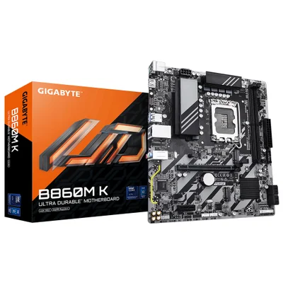 Placa Mãe Gigabyte B860m K Socket LGA 1851 Ddr5 Micro Atx 4x Ddr5 4800mhz PCie 4.0 Usb 3.2 Gen 2