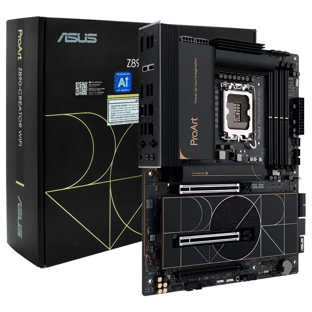 Placa Mãe Asus Proart Z890-creator Wi-fi Socket LGA 1851 Ddr5 Atx Wi-fi 6 Bluetooth 5.2 4x M.2 RGB Gamer Profissional