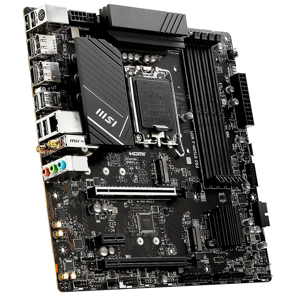 Imagem 2 de 3 do produto Placa Mãe Msi Pro B760m-a Wi-fi LGA  1700 Ddr5 Micro Atx Wi-fi 6 Bluetooth 5.2 4 Slots Ram M.2 PCie 4.0