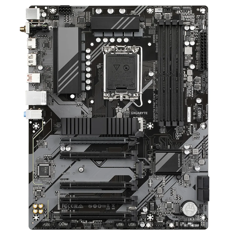 Imagem 3 de 3 do produto Placa Mãe Gigabyte B760 Ds3h Ax V2 Socket LGA  1700 Ddr5 Atx Wi-fi 6 Bluetooth 5.2 M.2 PCie 4.0 RGB