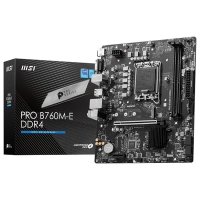 Placa Mãe Msi Pro B760m-e Ddr4 Socket LGA 1700 Micro Atx 4 Slots Memória 3200mhz Suporte Intel 12ª Geração