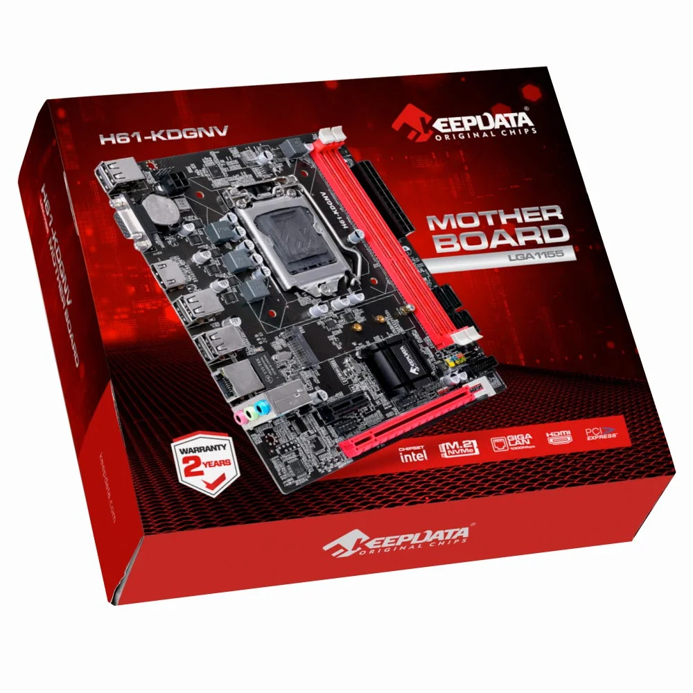 Imagem 2 de 3 do produto Placa Mãe Keepdata H61-kdgnv Socket LGA  1155 / Vga / Ddr3