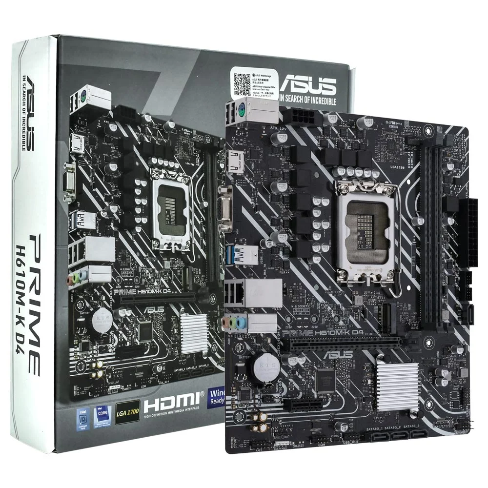 Placa Mãe Asus Prime H610m-k D4 Socket LGA 1700 / Vga / Ddr4
