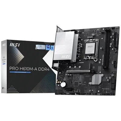 Placa Mãe Msi Pro H610m-a LGA 1700 Ddr4 Micro Atx 2 Slots Memória 3200mhz Suporte 11ª Geração Intel