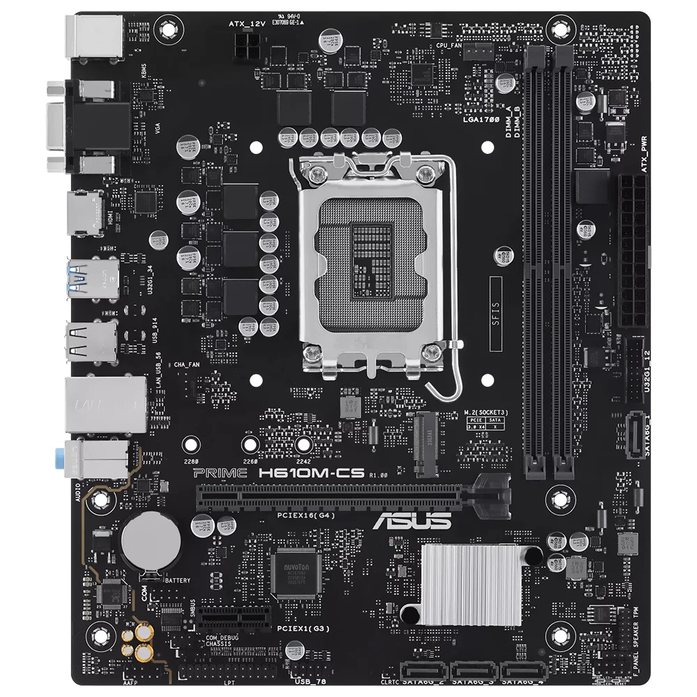 Imagem 3 de 3 do produto Placa Mãe Asus Prime H610m-cs Socket LGA  1700 Ddr5 Micro Atx 2x Dimm 4800mhz PCie 4.0 HDMI Usb 3.2 Gen 1