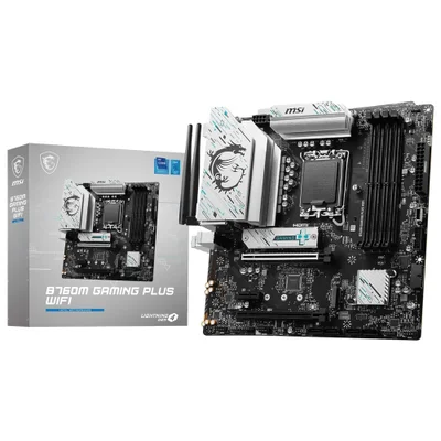 Placa Mãe Msi B760m Gaming Plus Wi-fi LGA 1700 Ddr5 Micro Atx Bluetooth 5.2 4 Slots Ram RGB Gaming