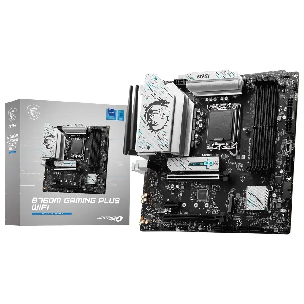 Placa Mãe Msi B760m Gaming Plus Wi-fi LGA 1700 Ddr5 Micro Atx Bluetooth 5.2 4 Slots Ram RGB Gaming