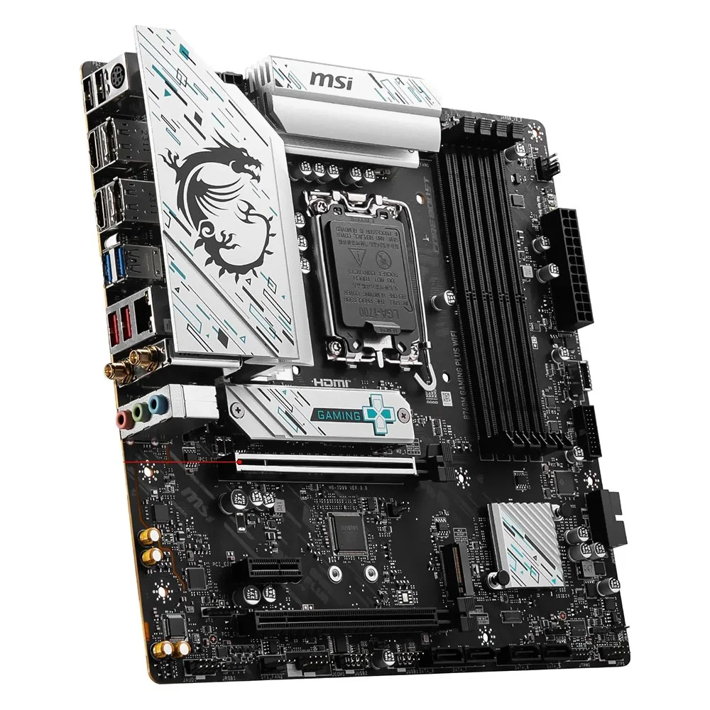 Imagem 3 de 3 do produto Placa Mãe Msi B760m Gaming Plus Wi-fi LGA  1700 Ddr5 Micro Atx Bluetooth 5.2 4 Slots Ram RGB Gaming