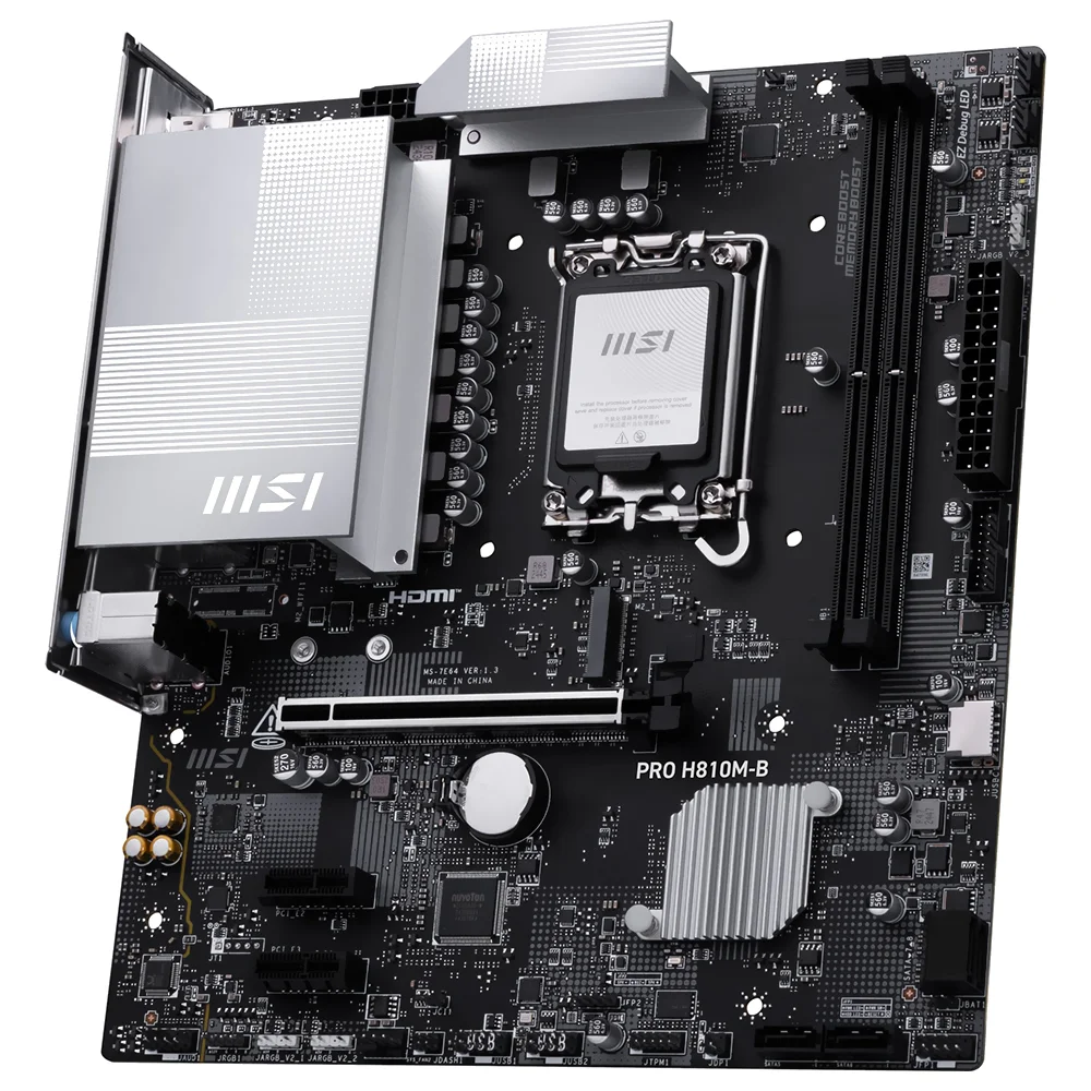 Imagem 3 de 3 do produto Placa Mãe Msi Pro H810m-b Socket LGA  1851 Ddr5 Micro Atx 2x Dimm 3200mhz Suporte Intel 10ª 11ª Geração