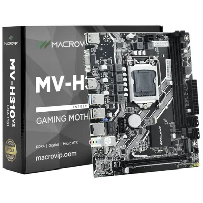 Placa Mãe Macrovip Mv-h310v2 Socket LGA  1151 Vga Ddr4 2400mhz Atx Compatível Intel 8ª E 9ª Geração