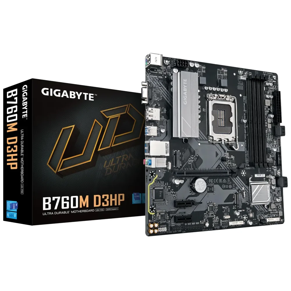 Placa Mãe Gigabyte B760m D3hp Socket LGA 1700 Ddr5 Micro Atx 4x Ddr5 4800mhz PCie 4.0 RGB Usb 3.2 Gen 2