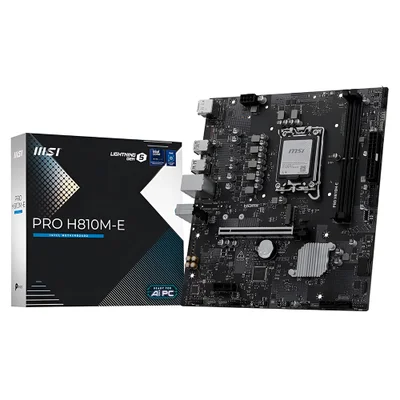Placa Mãe Msi Pro H810m-e Socket LGA 1851 Ddr5 Micro Atx 2x Dimm 64gb Suporte Intel 10ª E 11ª Geração