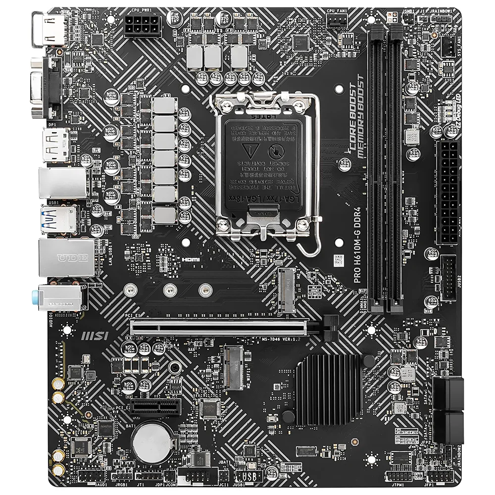 Imagem 2 de 3 do produto Placa Mãe Msi Pro H610m-g Ddr4 Socket LGA  1700 / Vga / Ddr4