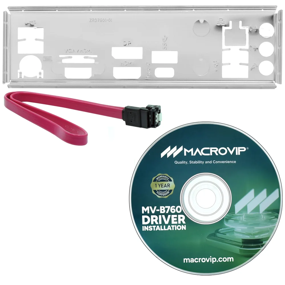 Imagem 2 de 3 do produto Placa Mãe Macrovip Mv-b760 Socket LGA  1700 Vga Ddr5 Atx 4 Slots Memória Suporte Intel 12ª Geração