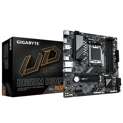 Placa Mãe Gigabyte B650m D3hp Socket Am5 Ddr5 Micro Atx 4x Sata 6gb/s PCie 4.0 RGB Áudio 7.1