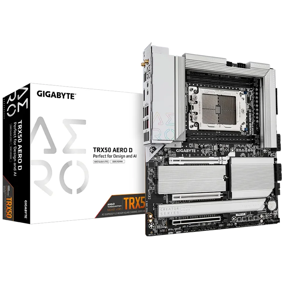 Placa Mãe Gigabyte Trx50 Aero D Socket Str5 Ddr5 Atx RGB PCie 4.0 8x Sata 6gb/s Usb 3.2 Gen 2