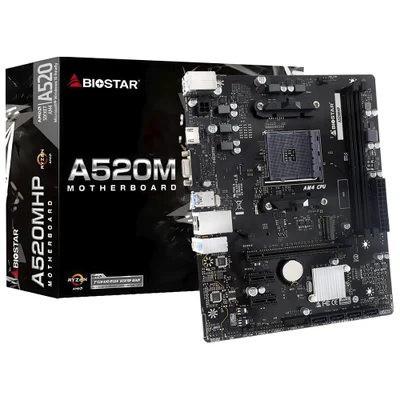 Placa Mãe Biostar A520mhp Socket Am4 Ddr4 Micro Atx 4x Sata 6gb/s PCie 3.0 Suporte Ryzen 3000 5000