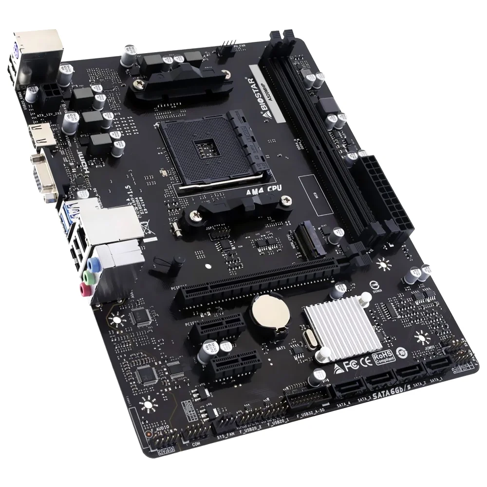 Imagem 3 de 3 do produto Placa Mãe Biostar A520mhp Socket Am4 Ddr4 Micro Atx 4x Sata 6gb/s PCie 3.0 Suporte Ryzen 3000 5000