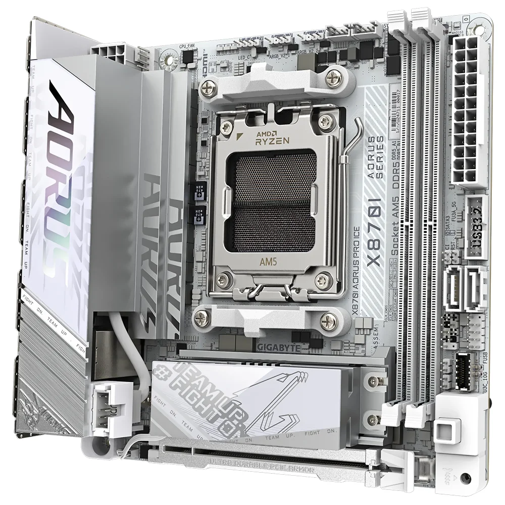 Imagem 3 de 3 do produto Placa Mãe Gigabyte X870i Aorus Pro Ice Socket Am5 Ddr5 Mini-itx PCie 5.0 RGB Wi-fi 6e M.2 4x Sata 6gb/s