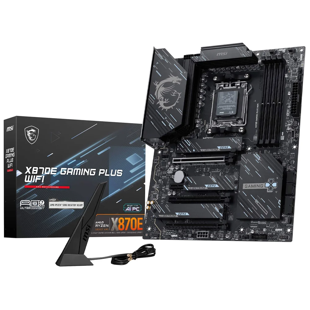 Placa Mãe Msi X870e Gaming Plus Wi-fi Socket Am5 Ddr5 Atx Bluetooth 5.2 RGB Gaming Overclocking