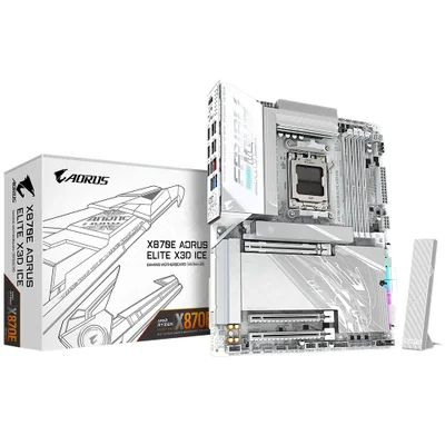 Placa Mãe Gigabyte X870e Aorus Elite X3d Ice Socket Am5 Ddr5 Atx PCie 5.0 RGB 4 Slots Memória 128GB Usb 3.2 Gen 2