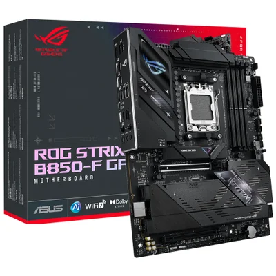Placa Mãe Asus Rog Strix B850-f Gaming Wi-fi 7 Neo Socket Am5 Ddr5 Atx RGB 4xdimm PCie 5.0 High-end Gamer