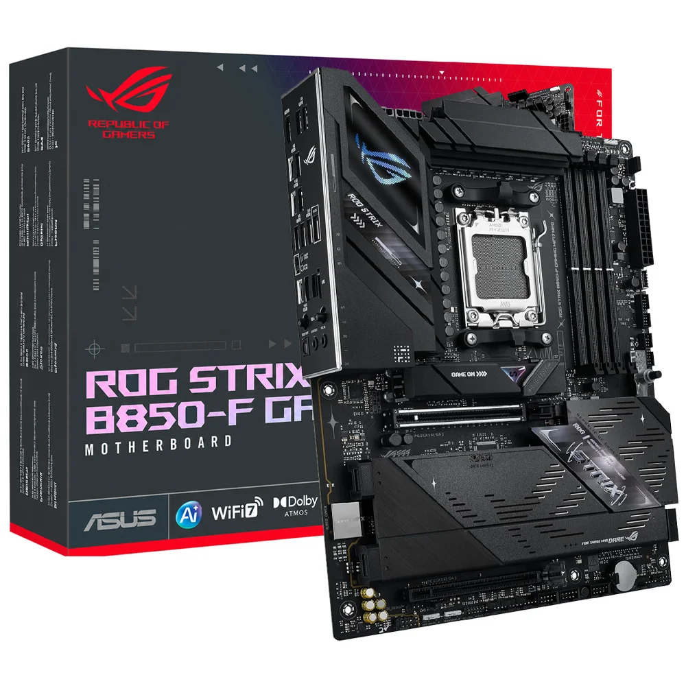 Placa Mãe Asus Rog Strix B850-f Gaming Wi-fi 7 Neo Socket Am5 Ddr5 Atx RGB 4xdimm PCie 5.0 High-end Gamer