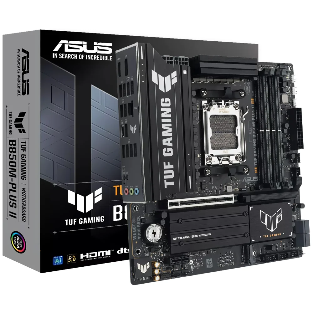 Placa Mãe Asus Tuf Gaming B850m-plus Ii Socket Am5 Ddr5 Micro Atx PCie 5.0 Gaming Alta Performance RGB