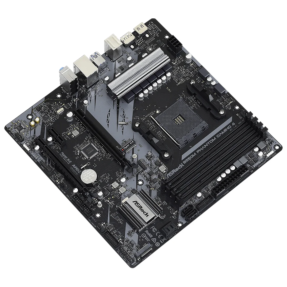 Imagem 3 de 3 do produto Placa Mãe Asrock B550m Phantom Gaming 4 Socket Am4 Ddr4 Micro Atx PCie 4.0 RGB 4x Sata 6gb/s Usb 3.2 Gen1