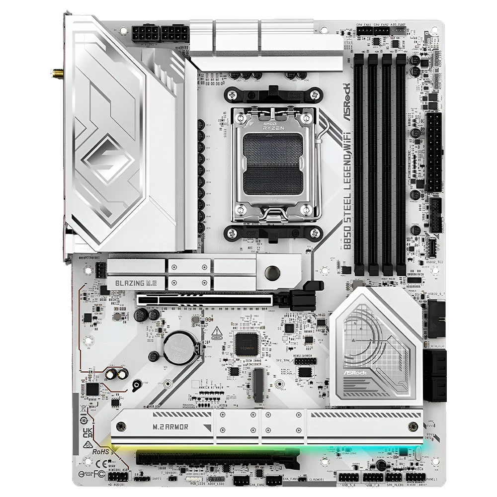 Imagem 3 de 3 do produto Placa Mãe Asrock B850 Steel Legend Wi-fi Socket Am5 Ddr5 Atx Bluetooth 5.2 RGB PCie 4.0 M.2 4 Slots Ram