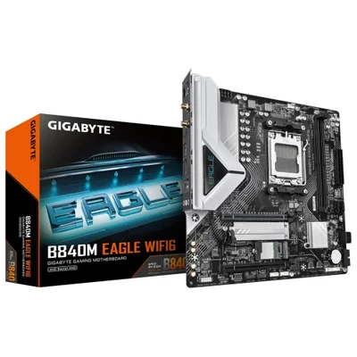 Placa Mãe Gigabyte B840m Eagle Wi-fi 6 Socket Am5 Ddr5 Micro Atx Bluetooth 5.2 4 Slots Ram RGB