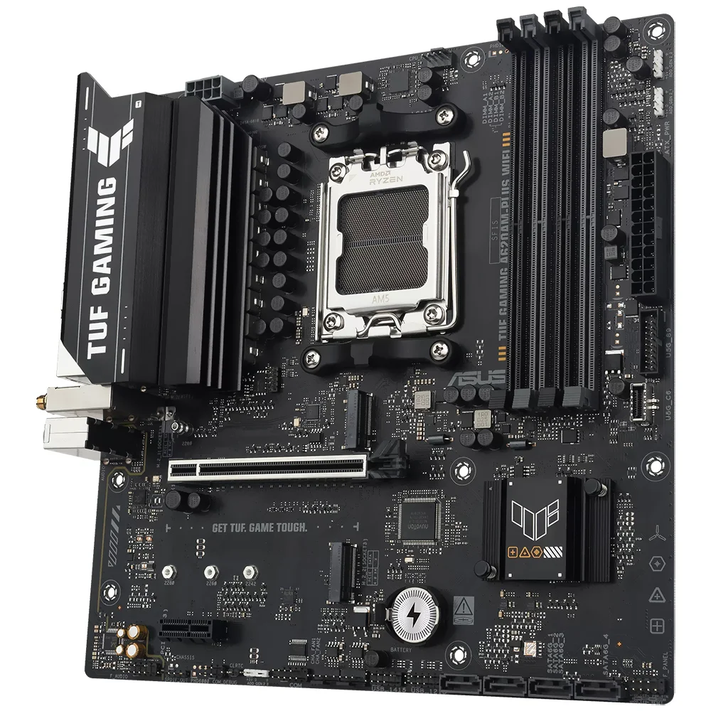 Imagem 2 de 3 do produto Placa Mãe Asus Tuf Gaming A620am-plus Wi-fi Socket Am5 Ddr5 Atx 4x Ddr5 128GB Wi-fi 6 Bluetooth 5.2 RGB Gamer