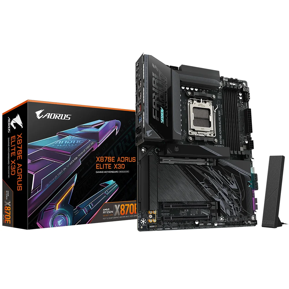 Placa Mãe Gigabyte X870e Aorus Elite X3d Socket Am5 Ddr5 Atx PCie 5.0 RGB 4x M.2 Usb 3.2 Gen 2+