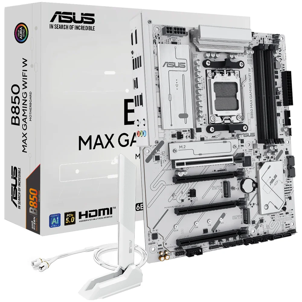 Placa Mãe Asus B850 Max Gaming Wi-fi W Socket Am5 Ddr5 Atx Bluetooth 5.2 PCie 5.0 RGB M.2 4 Slots Ram