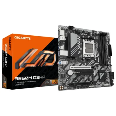 Placa Mãe Gigabyte B850m D3hp Socket Am5 Ddr5 Micro Atx 4x Ddr5 128GB PCie 4.0 Usb 3.2 Gen 2 RGB