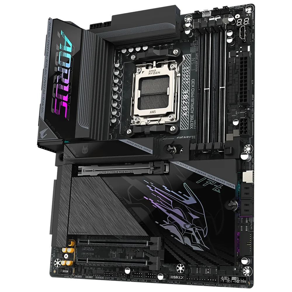Placa Mãe Gigabyte X870e Aorus Pro X3d Socket Am5 Ddr5 Atx PCie 5.0 Usb 3.2 Gen 2 Wi-fi 6e RGB