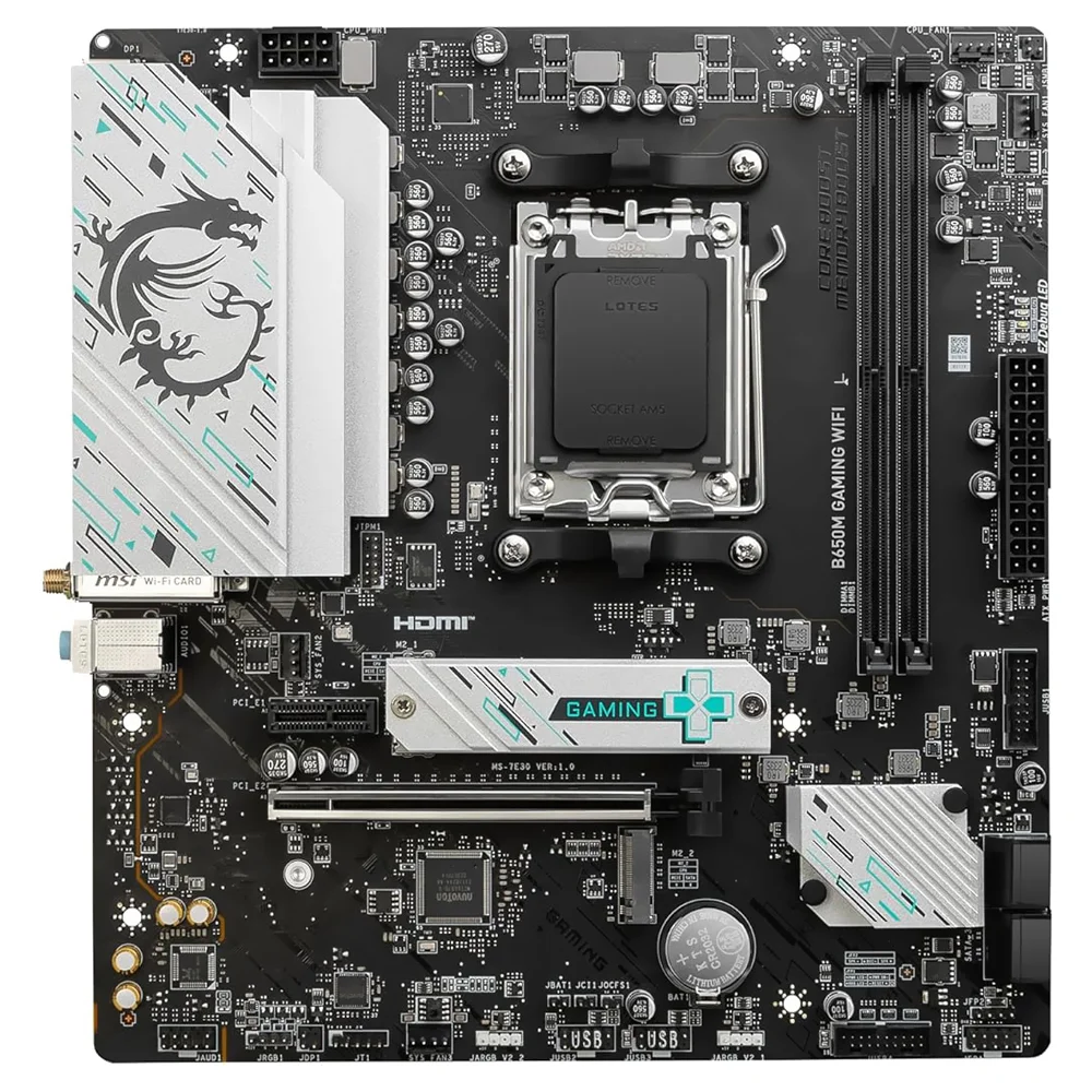Imagem 2 de 3 do produto Placa Mãe Msi B650m Gaming Wi-fi Socket Am5 Ddr5 Micro Atx Bluetooth 5.2 4x Sata 6gb/s RGB