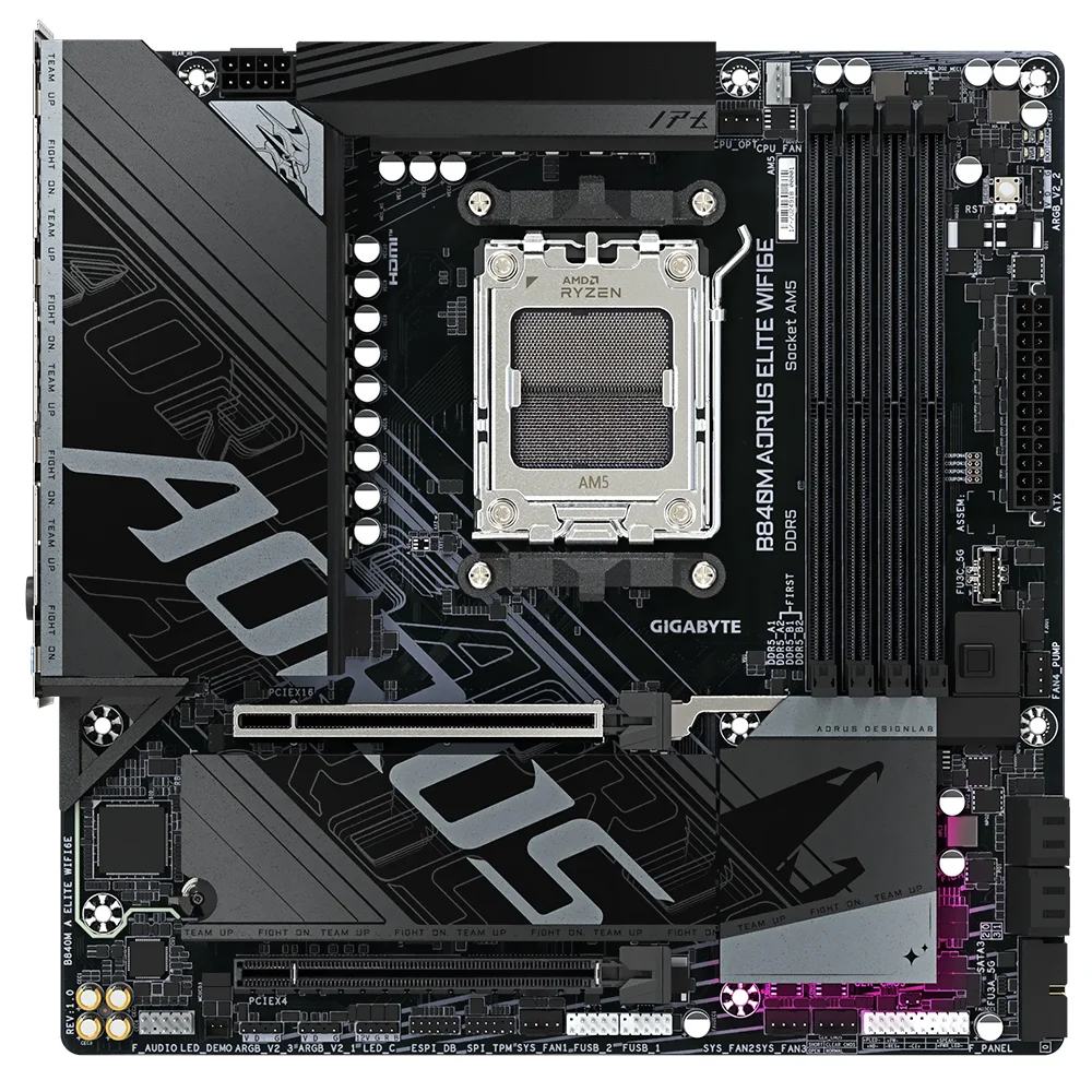 Imagem 3 de 3 do produto Placa Mãe Gigabyte B840m Aorus Elite Wi-fi 6e Socket Am5 Ddr5 Atx Bluetooth 5.2 RGB Gaming High Performance