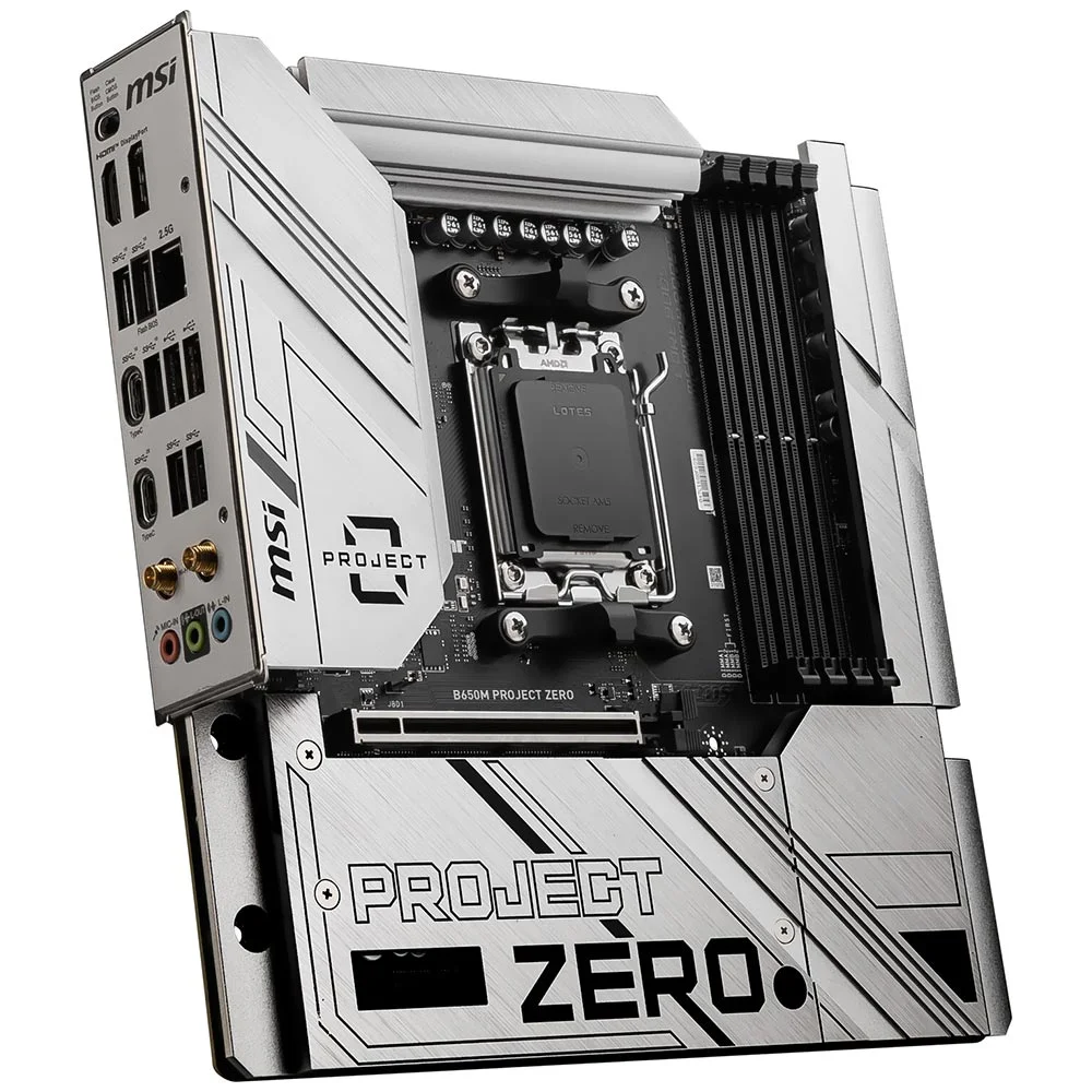 Imagem 3 de 3 do produto Placa Mãe Msi B650m Project Zero Socket Am5 Ddr5 Micro Atx PCie 4.0 RGB 4x Sata 6gb/s Usb 3.2 Gen 2